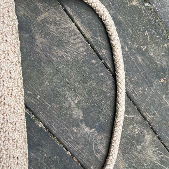 The Sak Cream Woven Vintage Purse w silver hardware - Picture 3 of 9